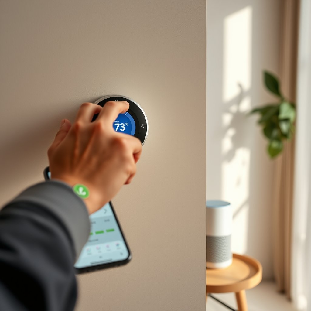 smart thermostat in action