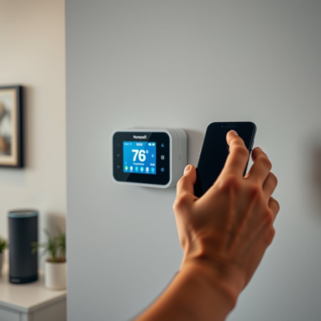 smart thermostat in action