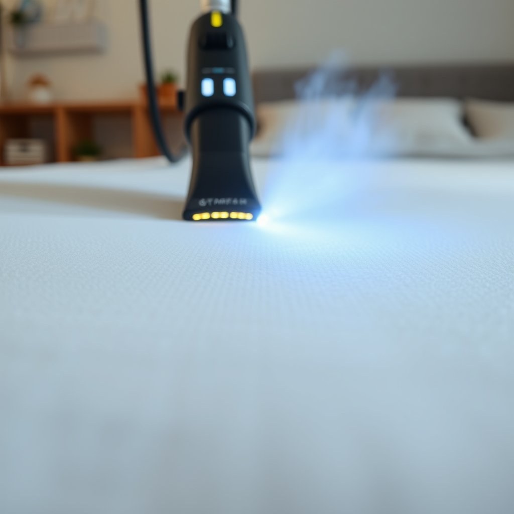 mattress vacuum in action
