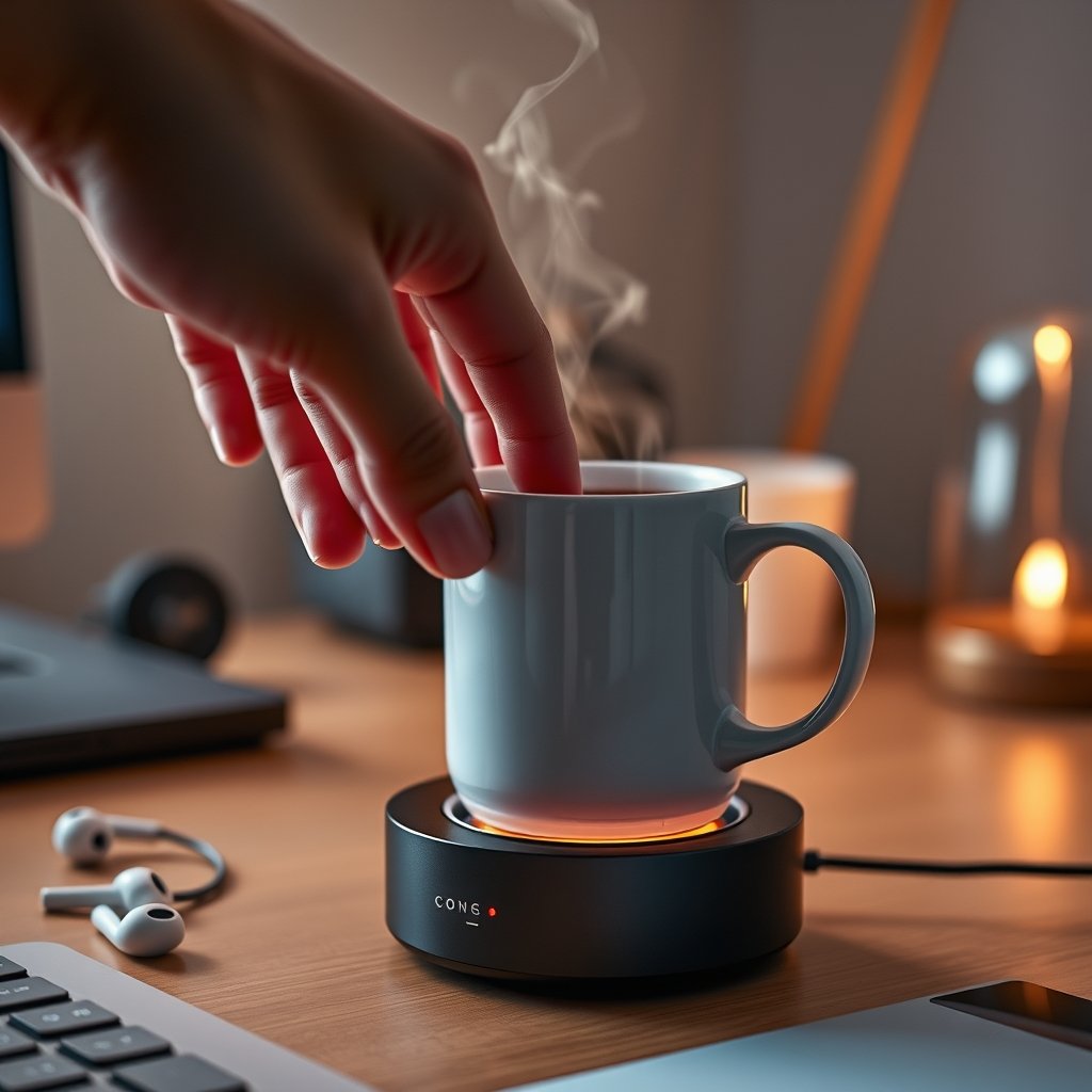 mug warmer in action