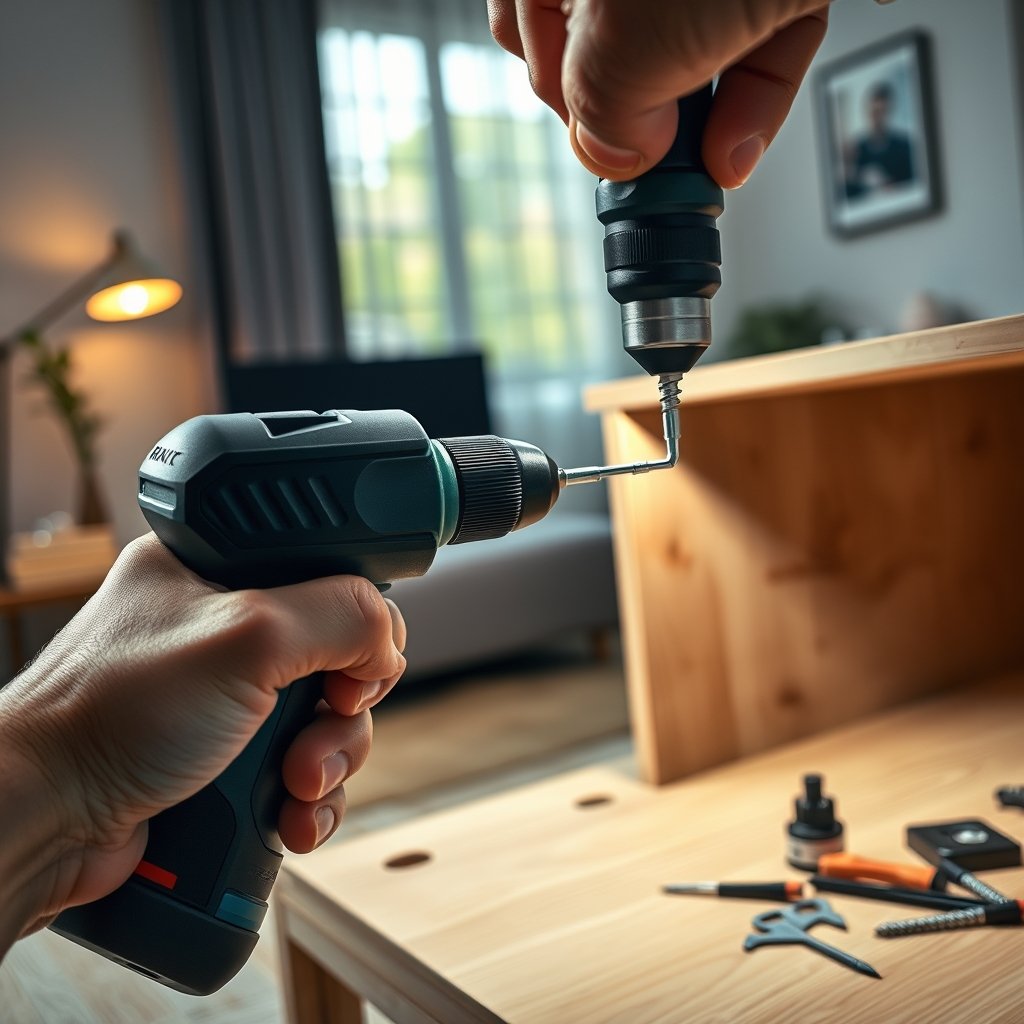electric screwdriver in action