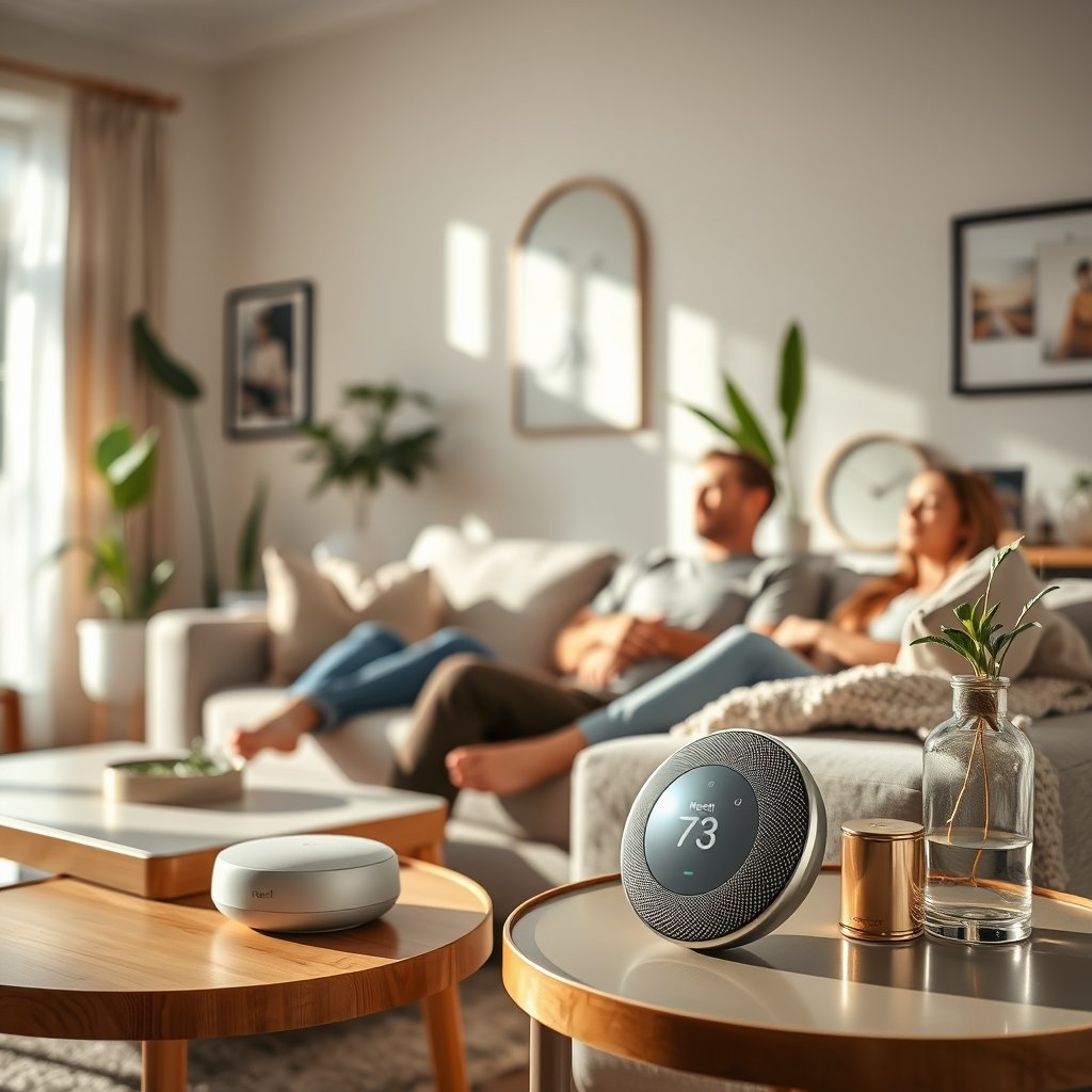 smart thermostat in action