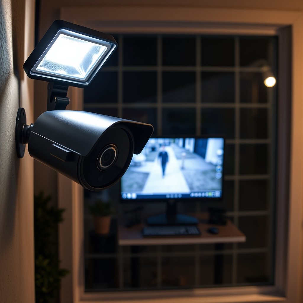 floodlight camera in action