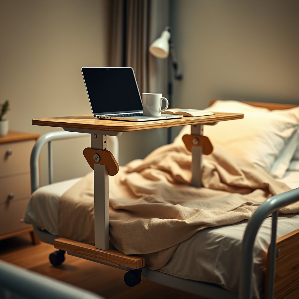 overbed table in action