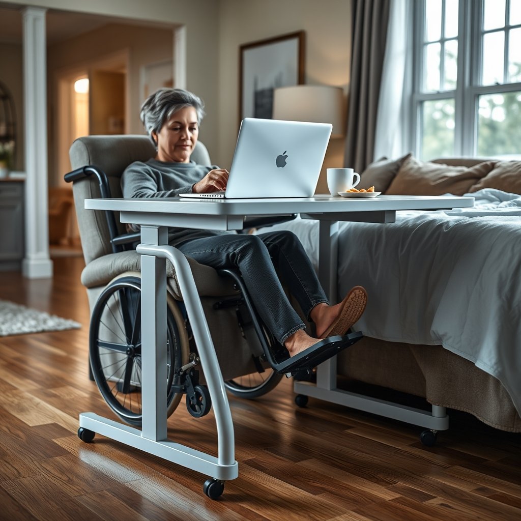 overbed table in action
