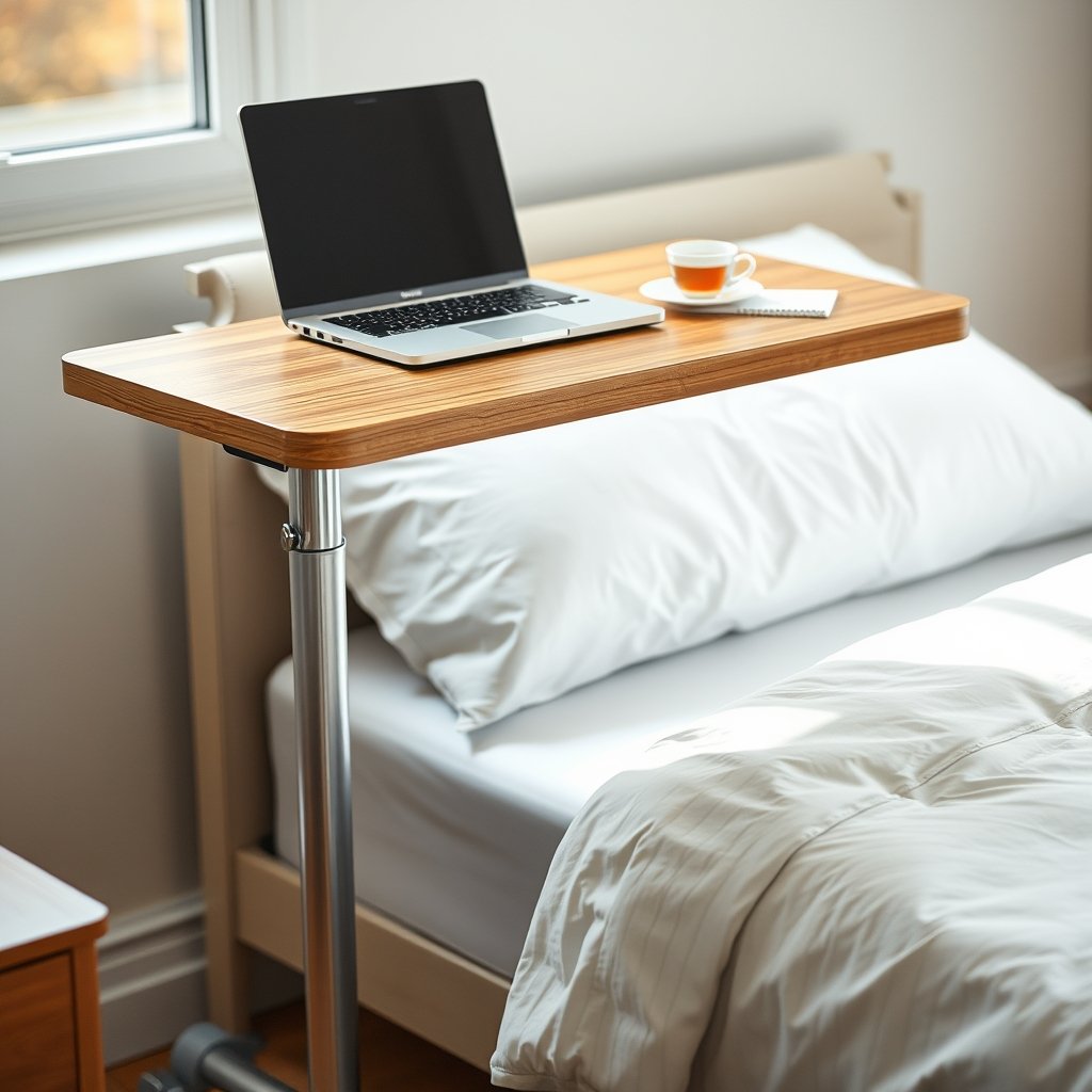 overbed table in action