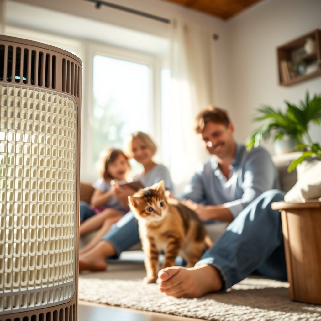 air purifier in action