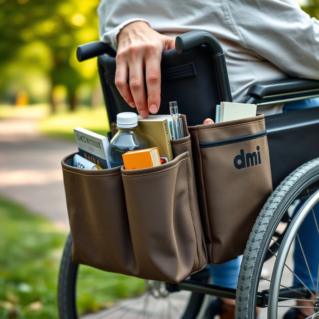 wheelchair bag in action