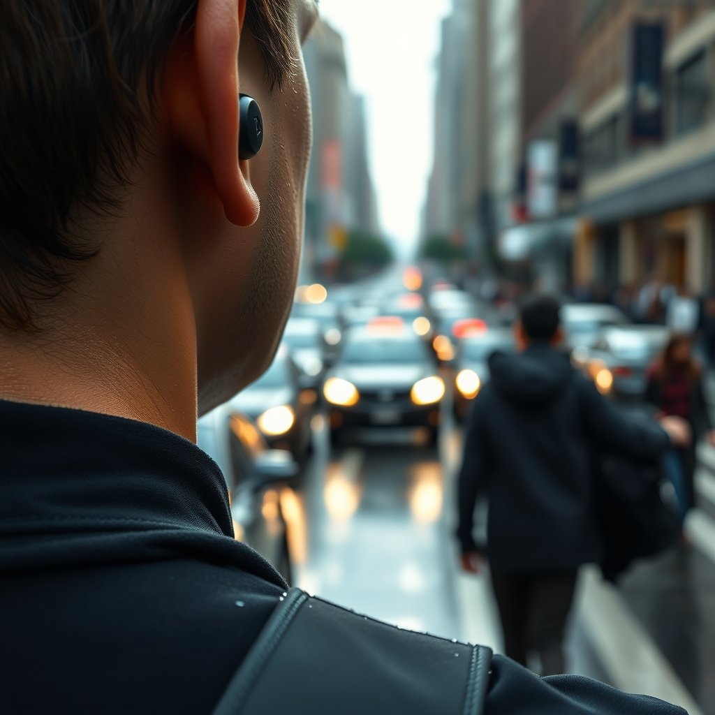 wireless earbuds in action