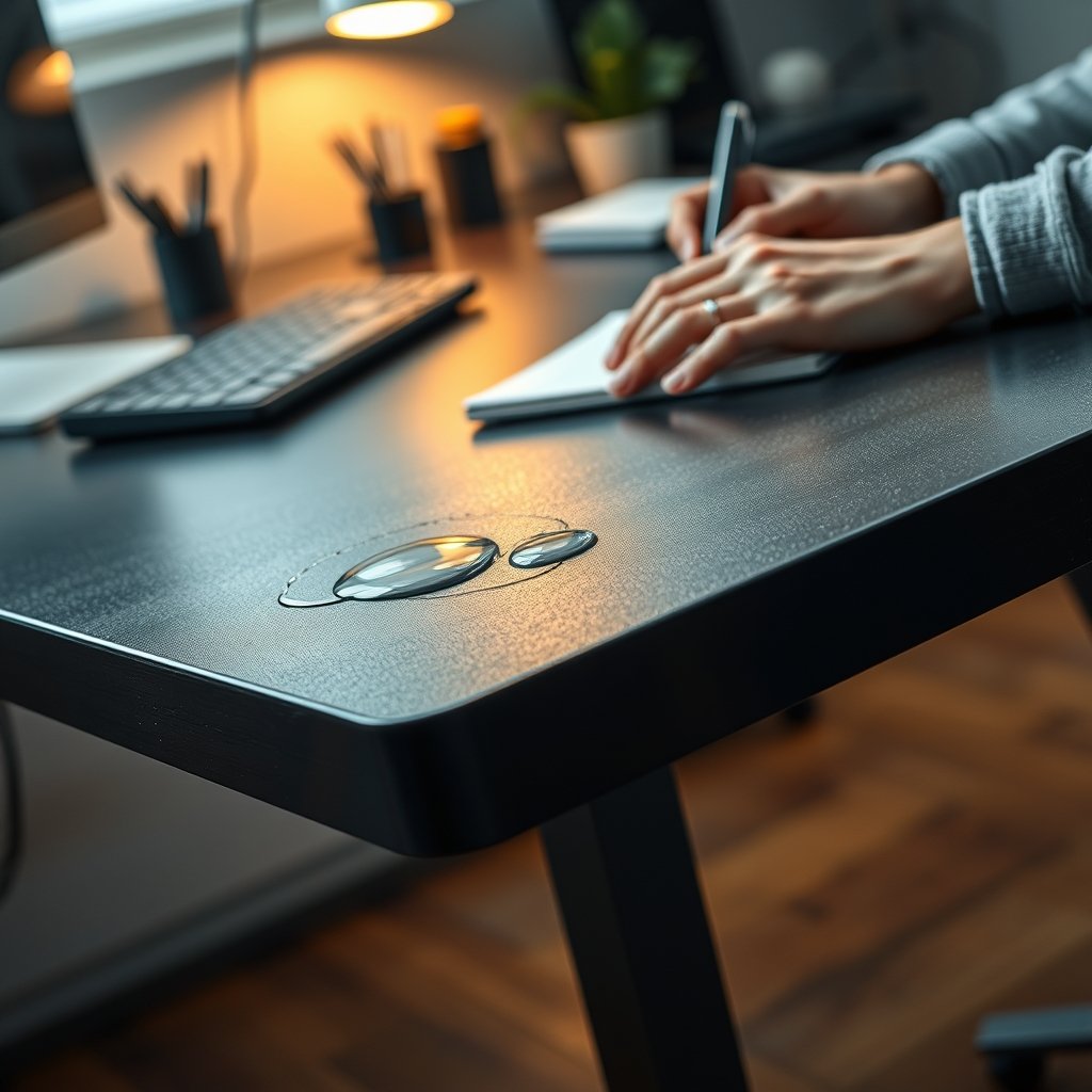 computer desk in action