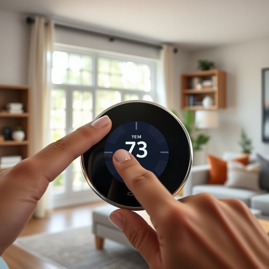 smart thermostat in action