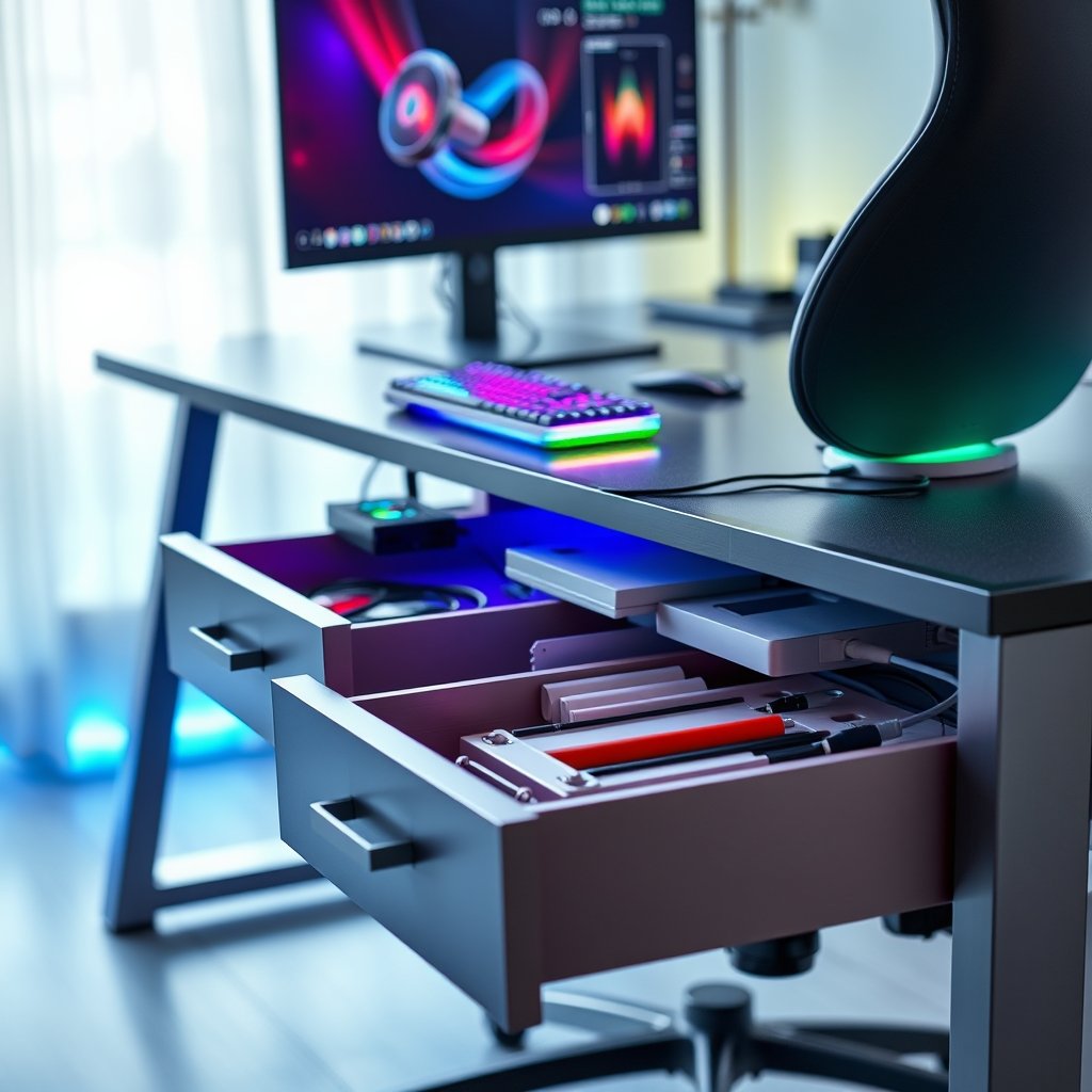 gaming desk in action
