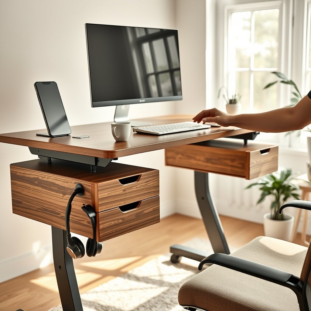 standing desk in action