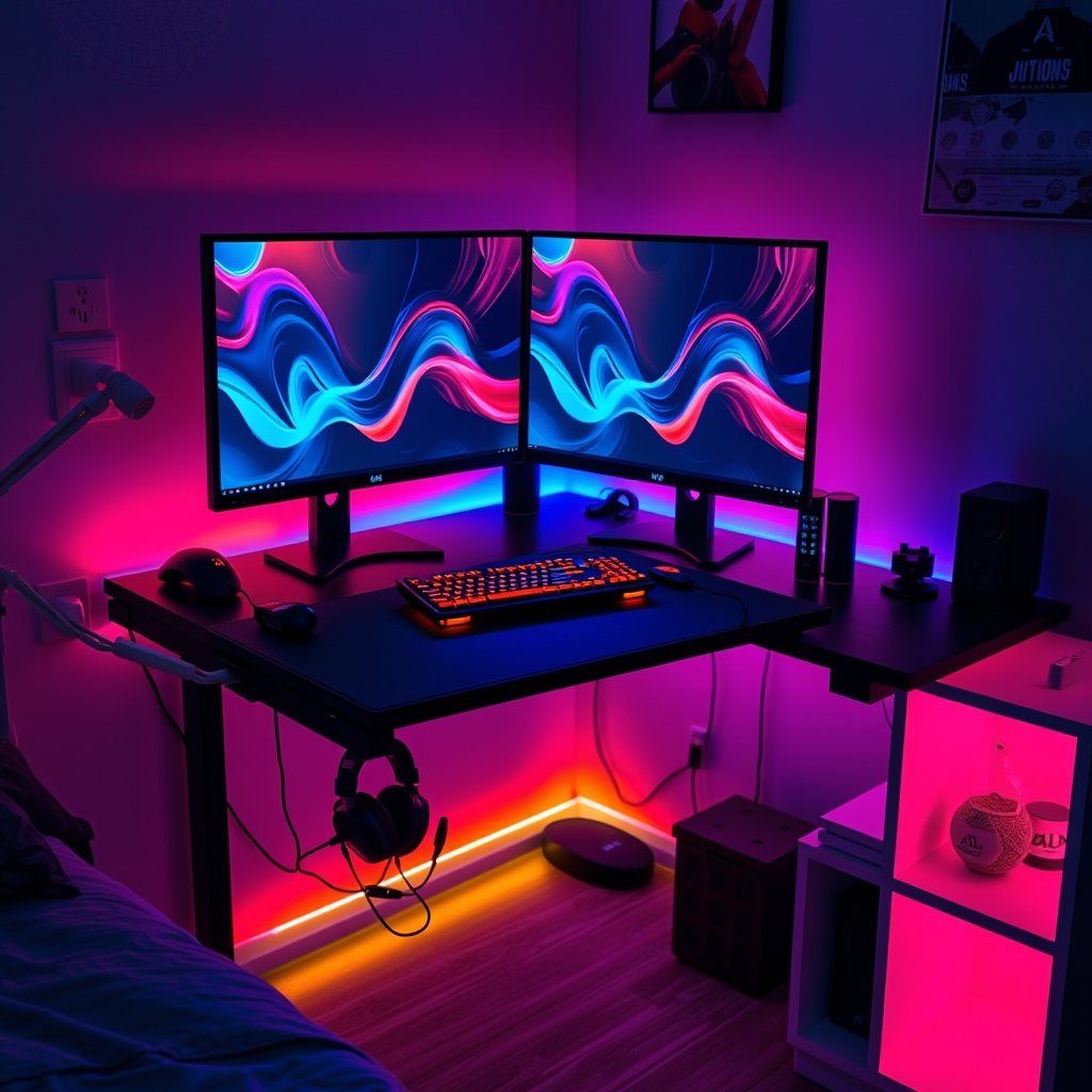 corner desk in action