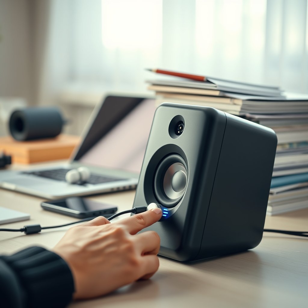 computer speakers in action